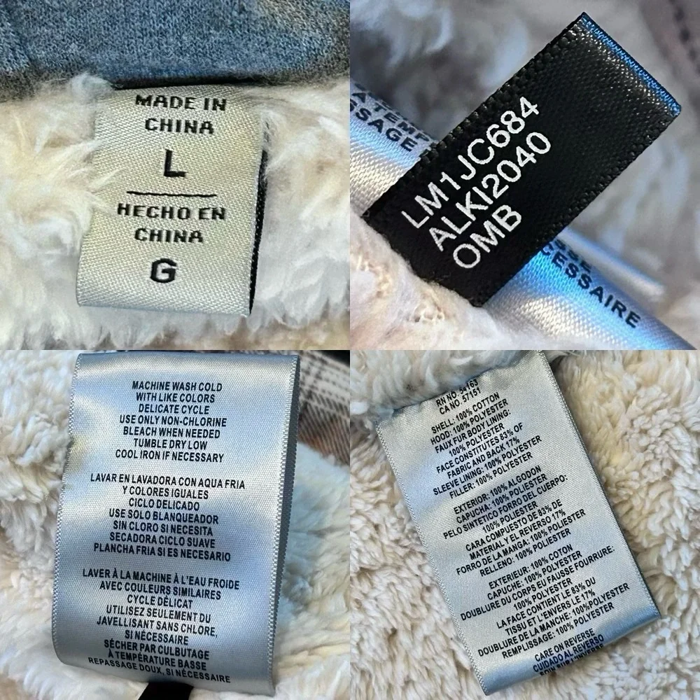 Levi's® Sherpa Lined Brown Ombre Plaid Shirt Jacket Jersey Hoodie Men’s L NEW - Picture 14 of 16